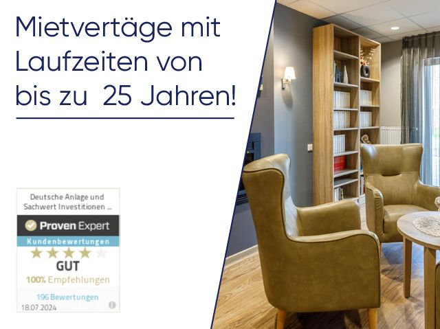 Modernes Objekt mit besten Renditen! Pflegeimmobilie mit Mietgarantie!  